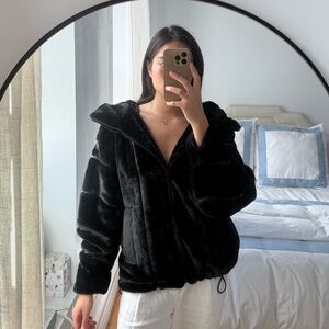 ALO Yoga Black Fur Jacket